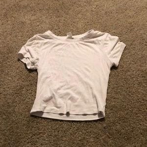 stretchy small white tee